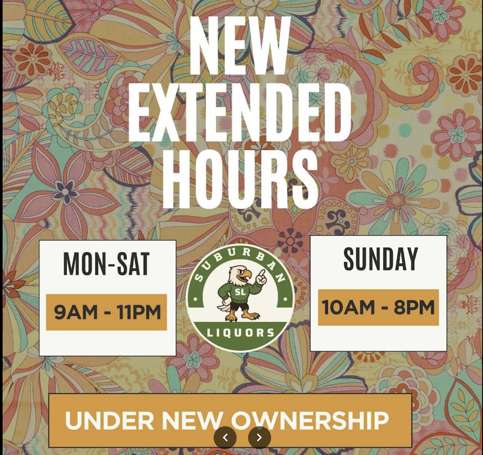 Extended Hours — Mon-Sat 9AM-11PM, Sunday 10AM-8PM